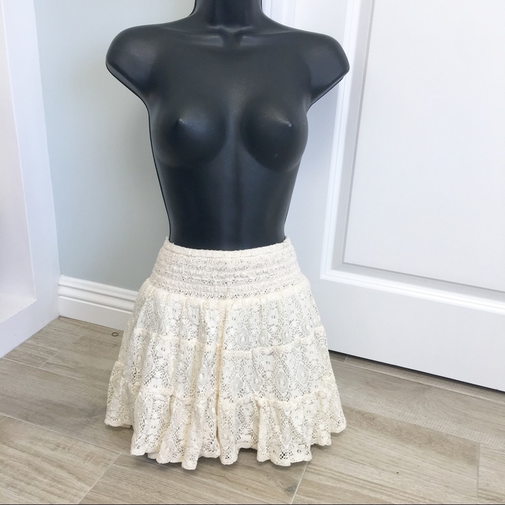 Joe Benbasset CREAM LACE Twirl SKIRT XS